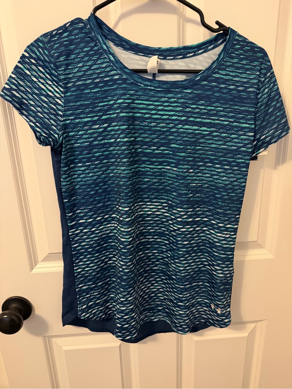 Under Armour Blue Teal Patterned Short-Sleeve Performance Tee